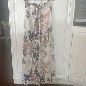 Chic Floral Tie-Waist Pants